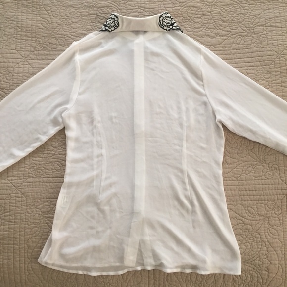 Skeleton Embroidery Chiffon Goth Blouse - Picture 4 of 5